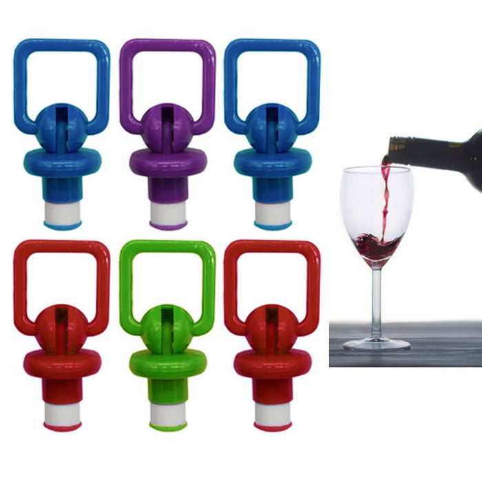 6 Pc Wine Bottle Stopper Keep Fresh Saver Silicone Plug Champagne Cork Sealer