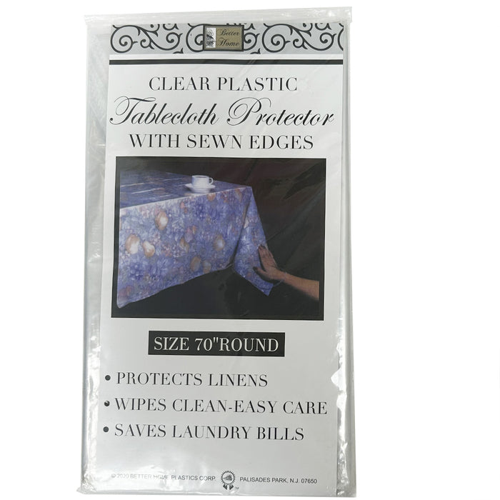 Tablecloth Protector Crystal Clear Durable Fit 70" Table Cover Parties Everyday