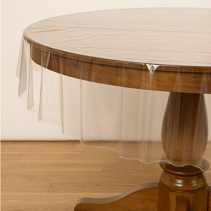 Tablecloth Protector Crystal Clear Durable Fit 70" Table Cover Parties Everyday