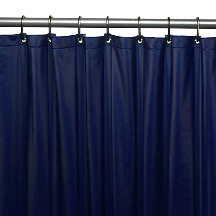 2 Pack Navy Blue Shower Curtain Liners Magnetic 70x72 Waterproof Vinyl Grommets
