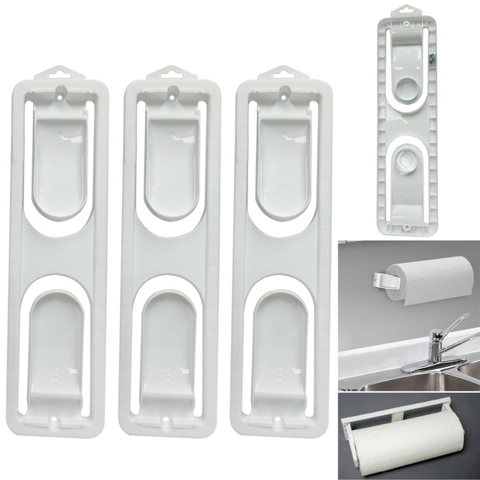 3 Paper Tower Roll Holder Durable Plastic Wall Mount Design Screw 13 5/16" Home