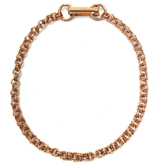Womens Thin Solid Chain Bracelet 99.9% Pure Copper Dainty Jewelry Clasp Closure
