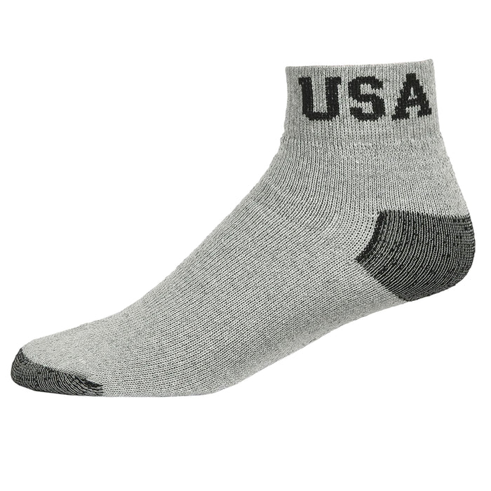 8 Pairs Athletic Low Cut Ankle Socks Cushioned Running Sports USA Grey 10-13