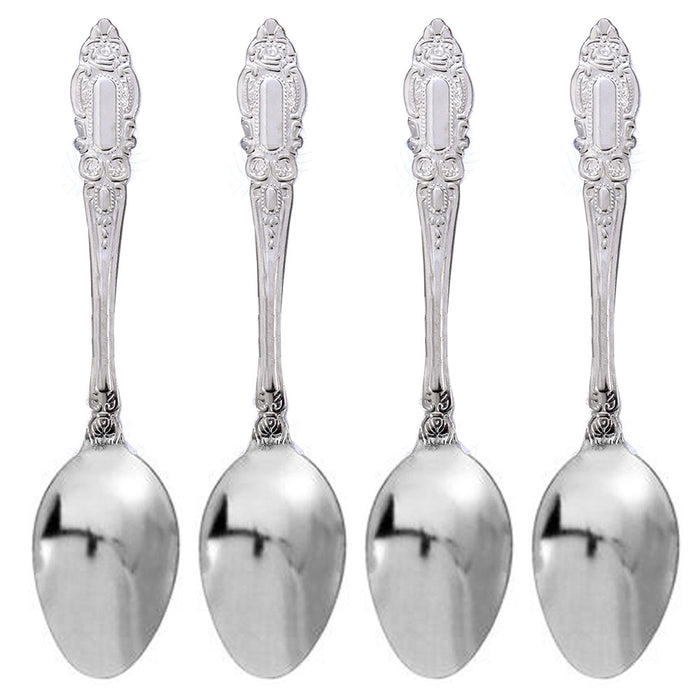 8 Pc Dinner Spoons Set Silverware Cutlery Stainless Steel Flatware Soup Utensils