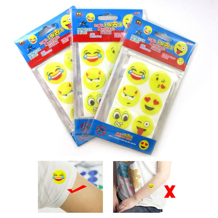 18 Pc Emoji Mosquito Patch Baby Repellent Sticker Protect Kids Natural Non Toxic