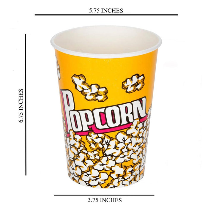 8 Plastic Popcorn Containers Reusable Bucket Tub Party Movie Night Retro Style