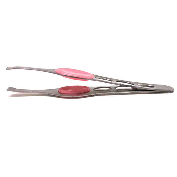 2 Pc Stainless Steel Tweezer Slanted Tip 4" Precision Eyebrow Hair Remover Tools