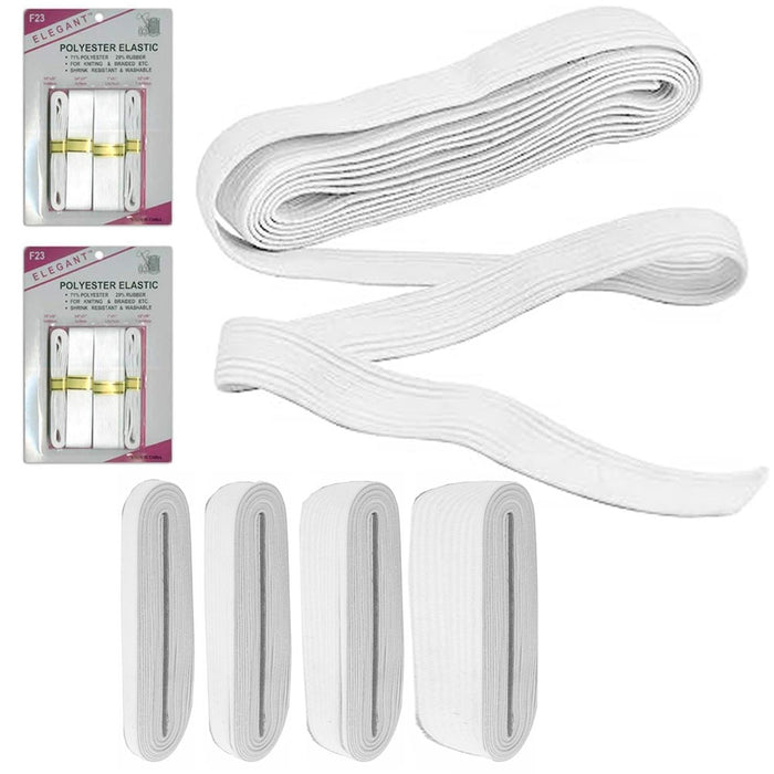 8 Assorted Size White Sewing Elastic Bands Polyester Stretchy Waistban —  AllTopBargains
