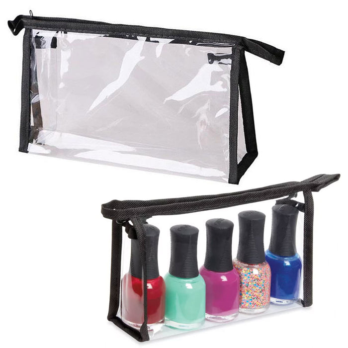 1 Clear Cosmetic Bag Makeup Zippered Case Tote Toiletry Beauty Pouch Organizer