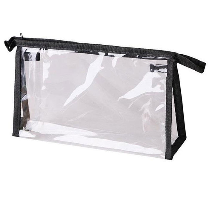 clear travel makeup bag with 6 external organizer case cosmetic 6 Travel Cosmetic Bags Clear Zippered Toiletry Makeup Case Tote Organi — AllTopBargains