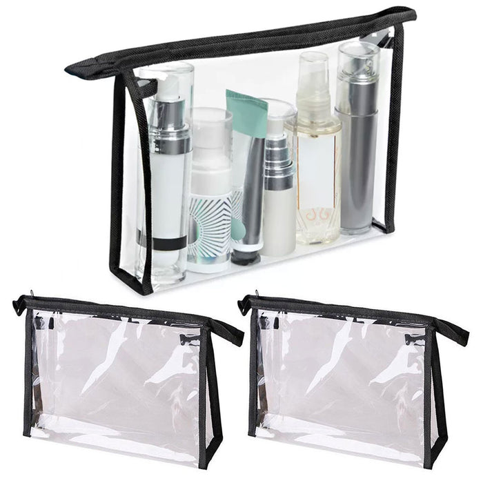 2 Pc Beauty Bag Clutch Cosmetic Case Makeup Clear Storage Organizer Pouch Purse