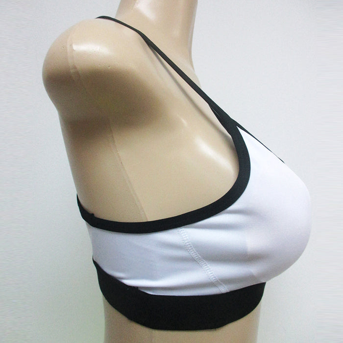 Sports Bra Racerback Stretch Top Gym Fitness Stretch Yoga Workout Top White XL