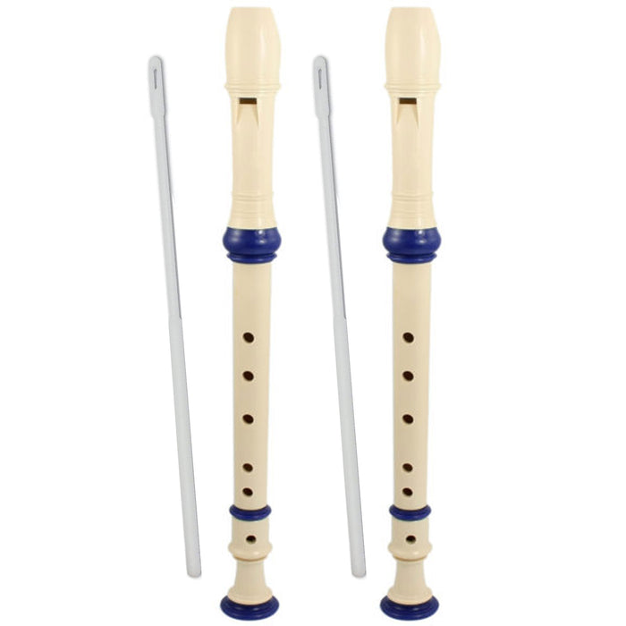 2 Pc Woodnote Soprano Flute Recorder 8 Holes Baroque Musical Instrument 11.8"L