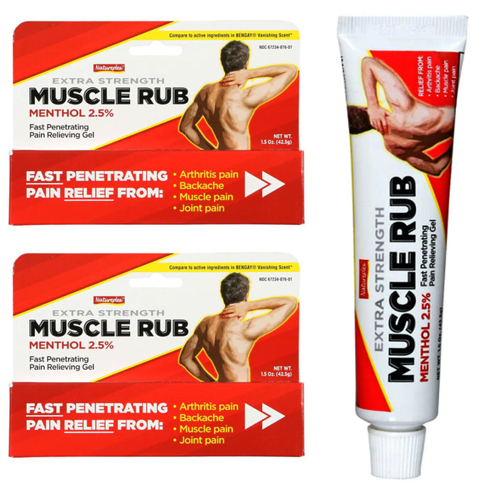 2 Pk Menthol Analgesic Gel Muscle Rub Joint Arthritis Pain Relief Cream 1.5oz