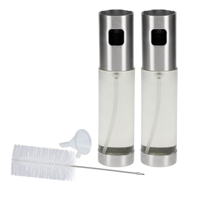 2 Glass Oil Sprayer Mister Spray Bottle Dispenser Refillable Cook Grill 3.38oz