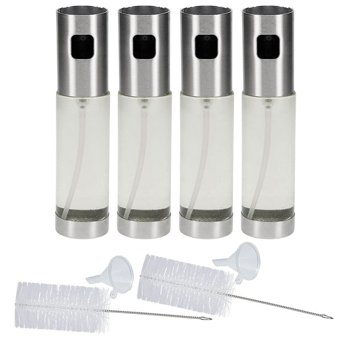 4 Pk Refillable Glass Oil Sprayer Spritzer Mister Spray Bottle Dispenser 3.38oz