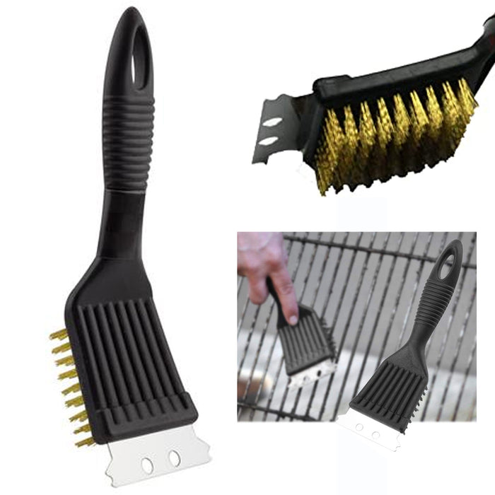 Nylon BBQ Grill Brush with Scraper for Combination Grills, Grilling Set