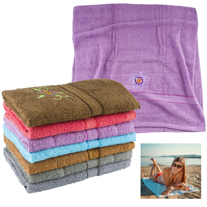 5 Large 100% Cotton Bath Towel Pool Beach 27"x54" Thick Absorbent Drying