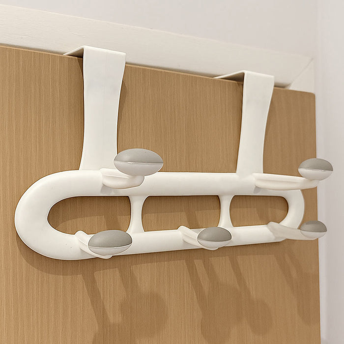 4 Over the Door 5 Hooks Rack Home Bathroom Towel Hanger Plastic Clothes Coat Hat