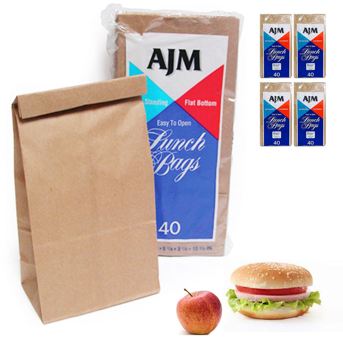 160 Paper Lunch Bags Snack Brown Bags Kraft Paper Merchandise Grocery Party Bags