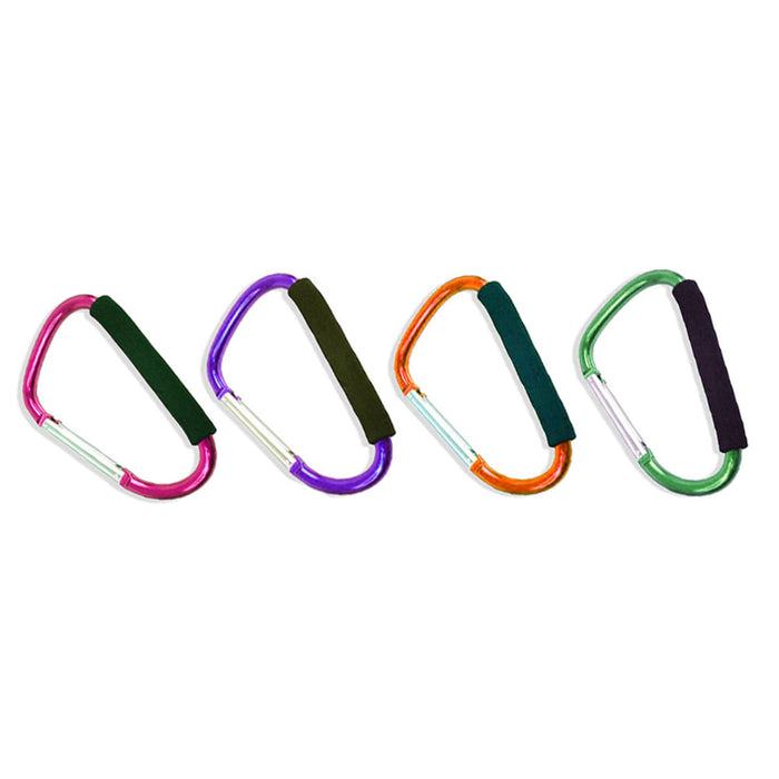 2 PC Jumbo Carabiner Grocery Bags Holder Handle Stroller Hooks Spring Strong