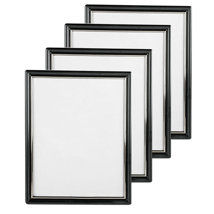 4 Black Silver Picture Frames Poster Wall Decor Photo Display Pic Collage 8"X10"