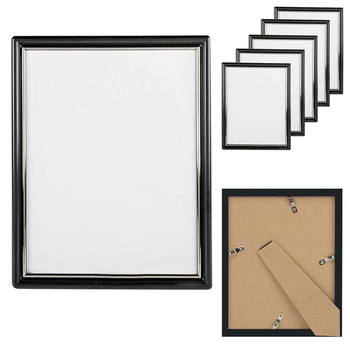 6 Photo Frames Black Silver Picture Poster Wall Decor Pic Collage Display 8"X10"