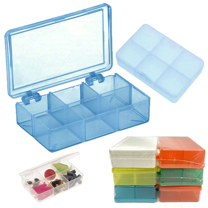 6 Pk Plastic Containers Small Storage Case Bead Button Crafts Organizer Boxes