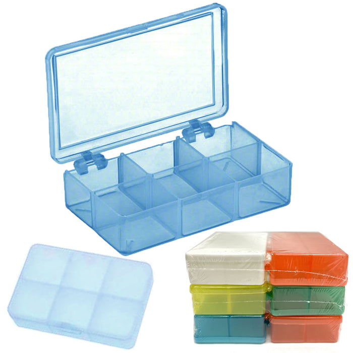 6 Pk Plastic Containers Small Storage Case Bead Button Crafts Organizer Boxes