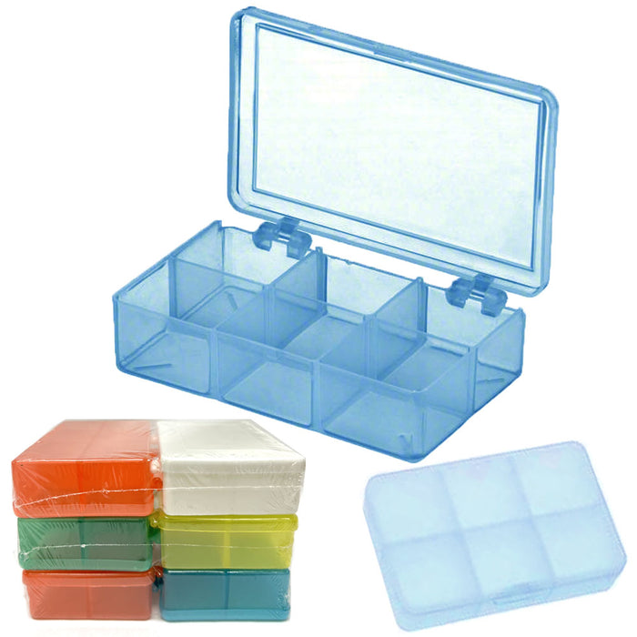 6 Pk Plastic Containers Small Storage Case Bead Button Crafts Organizer Boxes
