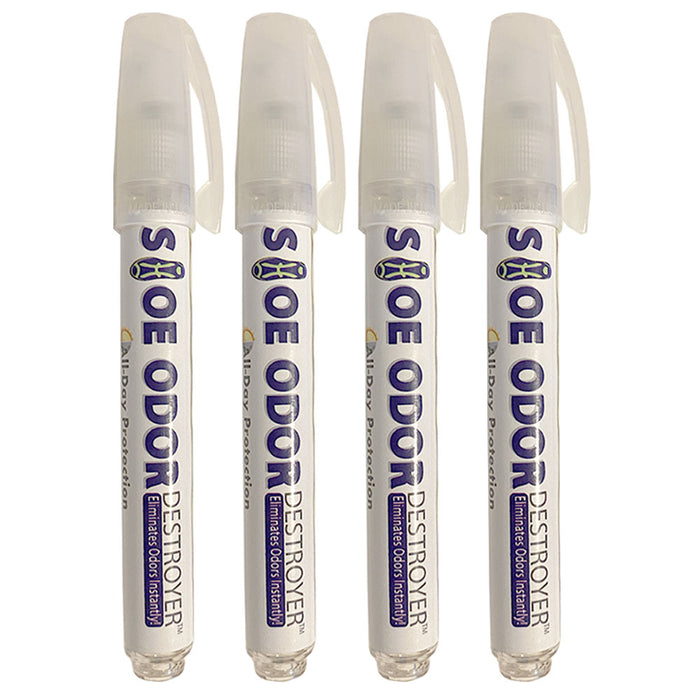 4 Portable Shoe Odor Destroyer Freshener Spray Pens Deodorizing Eliminator 0.4oz