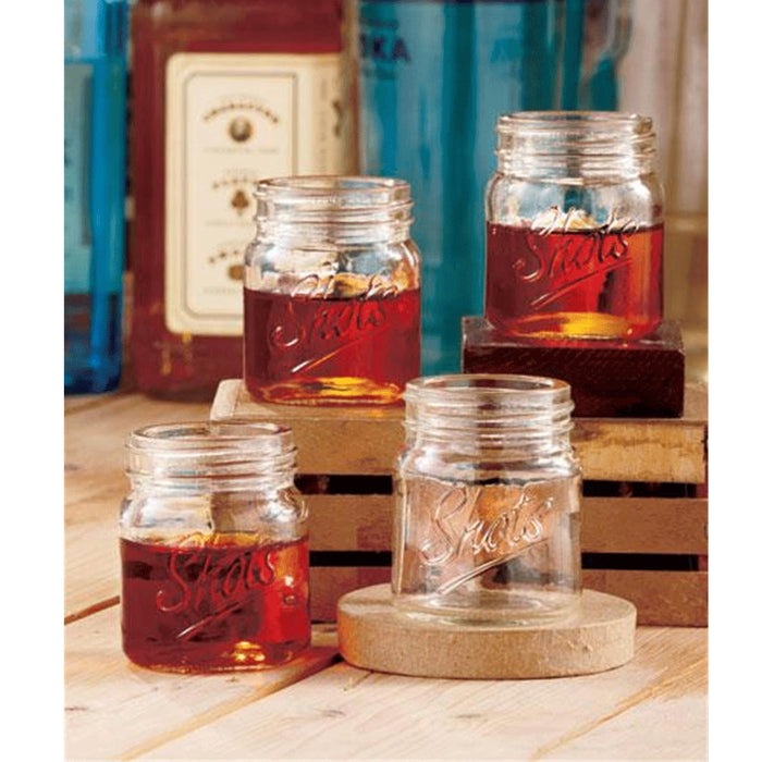 12 Pack Jar Shot Glasses Mini Mason Design 3oz Whiskey Moonshine Party Bar Drink