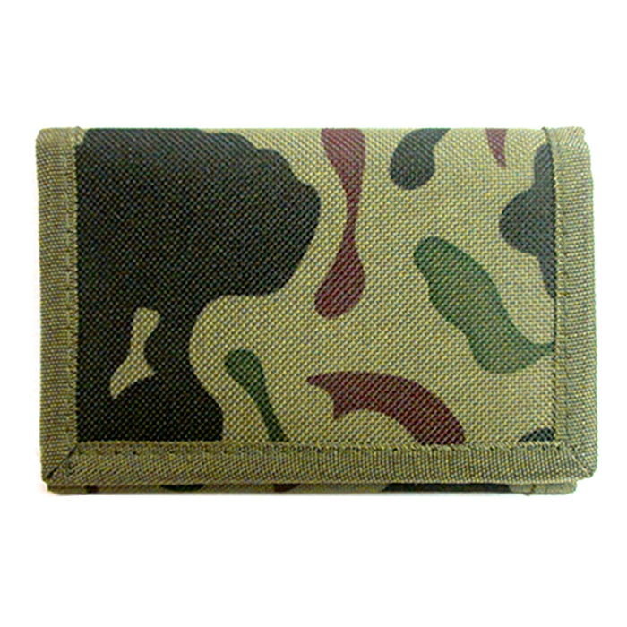12 Trifold Canvas Outdoor Sports Wallet Camouflage Green Kids Boys Magic Closure