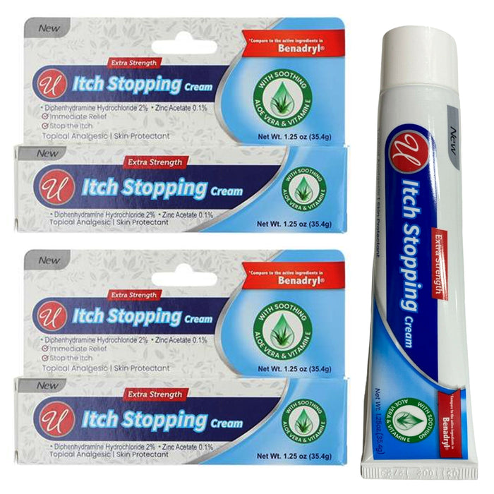 2Pk Anti Itch Soothing Cream Skin Relief Ointment 1.25 oz Aloe Topical Analgesic