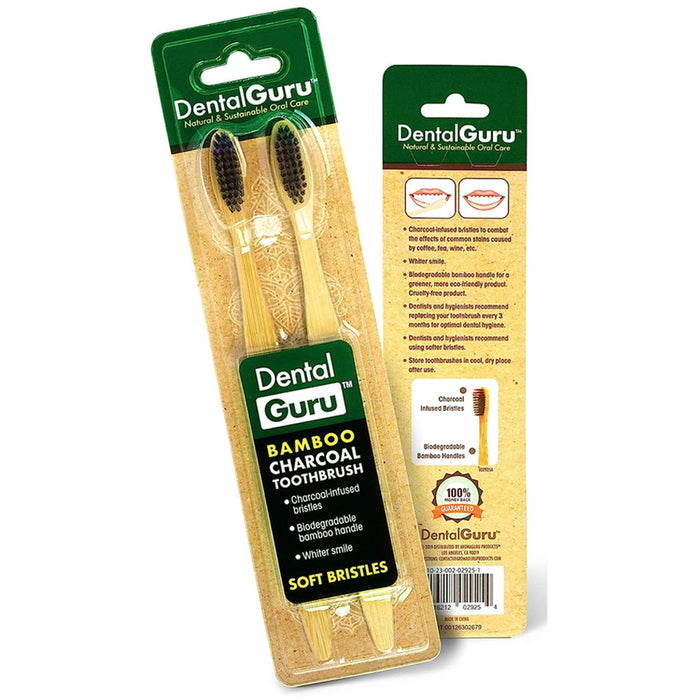 4 X Bamboo Charcoal Toothbrush Soft Bristle Travel 100% Natural Oral Dental Care