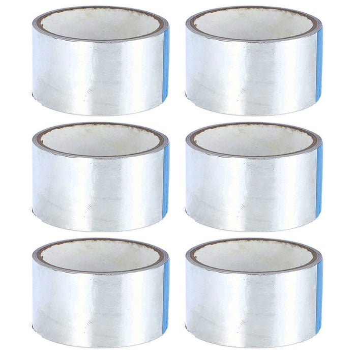 6 Rolls Heavy Duty Aluminum Foil Adhesive Tape Heat Insulation Ducts Seal 1.88"W