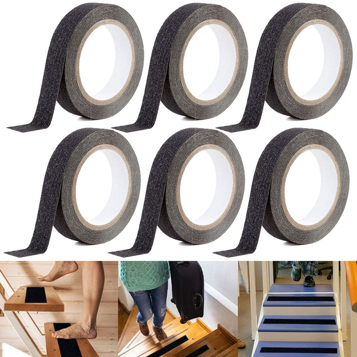 6 Rolls Adhesive Anti Slip Tape Non Skid Traction Tread Grip Steps Stairs 196.9"