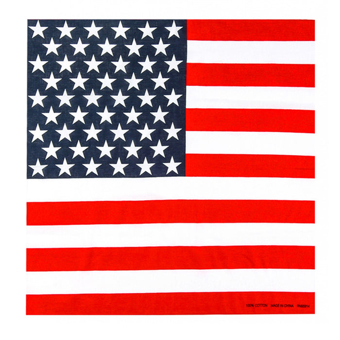 48 PC American Flag Bandanas Headband USA Flag Patriotic Head Wrap Scarf BULK