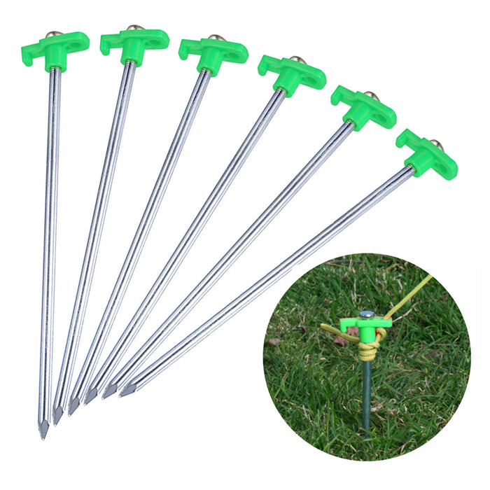 24 Pc Steel Garden Stakes Heavy Duty Tent Pegs Camping Tarp Awning Support 7.5"L
