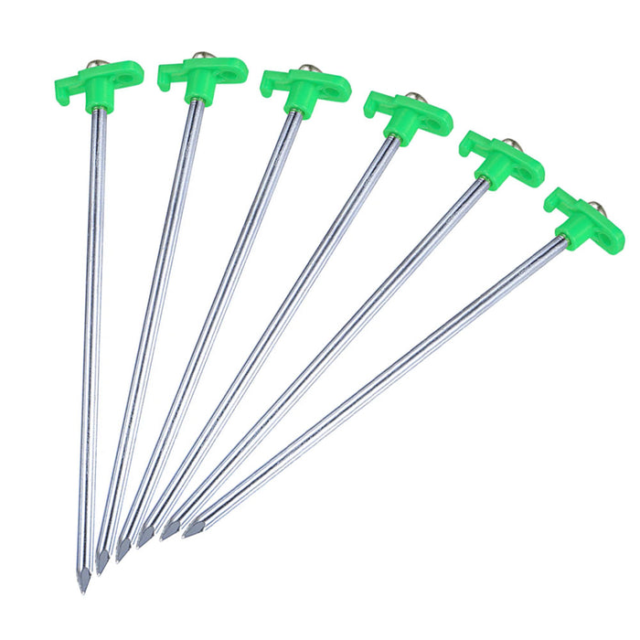 24 Pc Steel Garden Stakes Heavy Duty Tent Pegs Camping Tarp Awning Support 7.5"L