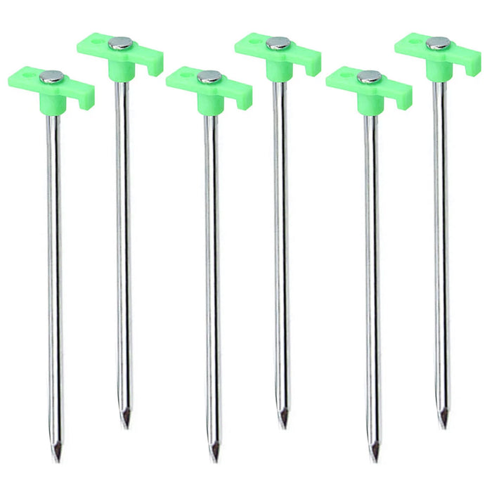 12 Pc Heavy Duty Tent Stakes Steel Nail Pegs Camping Garden Tarp Awning 7.5" L