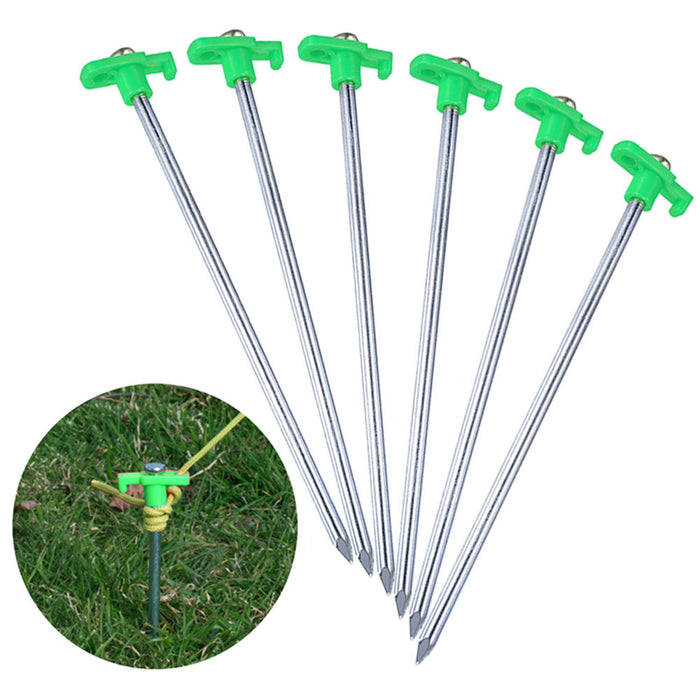 24 Pc Steel Garden Stakes Heavy Duty Tent Pegs Camping Tarp Awning Support 7.5"L