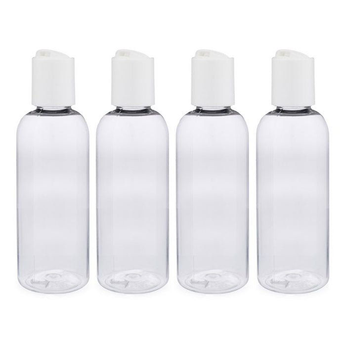 4 Pk Clear Empty Travel Bottles Containers TSA  Refillable Shampoo Lotion 2.87oz