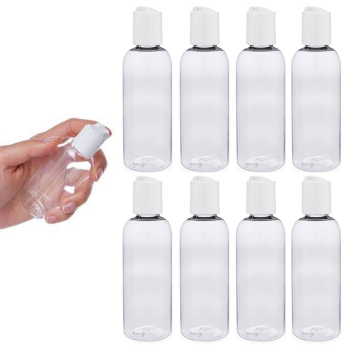 8 Pk Travel Bottles Clear Empty Refillable Containers TSA Lotion Shampoo 2.87oz