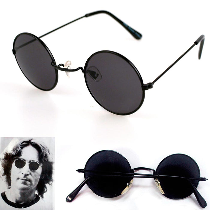 John Lennon Sunglasses Round Hippie Shades Retro Smoked Lenses 60's Metal Wire