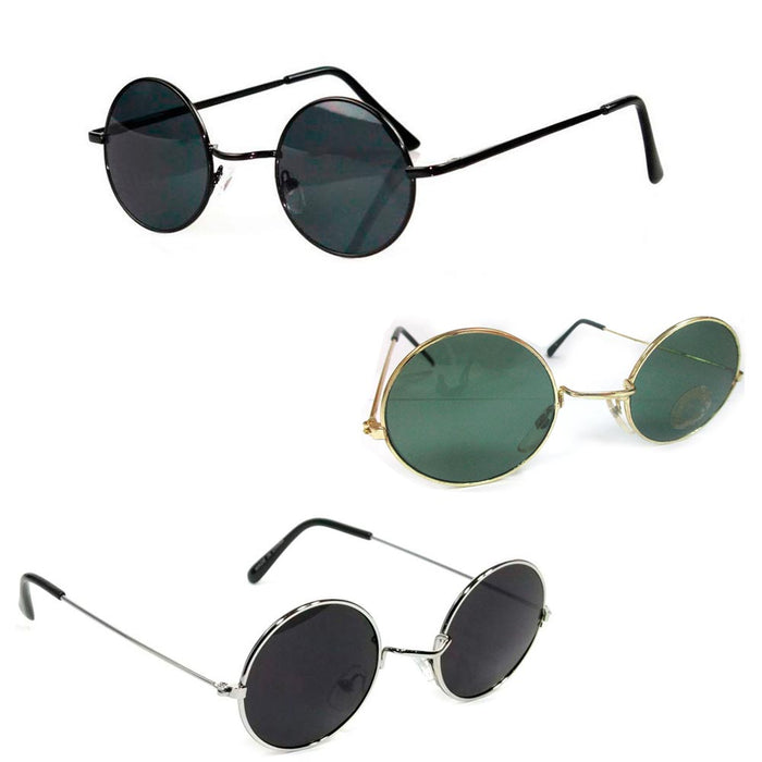 Sunier Round Retro Sunglasses - 70s Hippie Style Polarized UV400 Shades For Men & Women