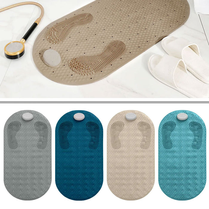 2 Pk Foot Scrubber Bath Mat Pumice Stone Shower Rug Non Slip Tub Massage 16"X31"