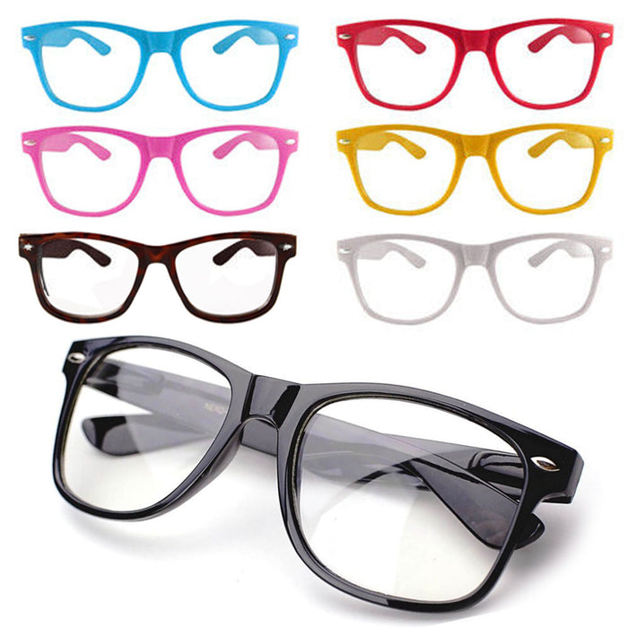 12 Pairs Retro Sunglasses Assorted Clear Lens Fashion Glasses Nerd Party Gifts