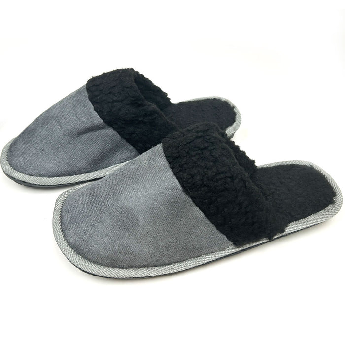 Men Two-Tone Scuff Slippers Memory Foam Indoor Cozy Warm Slip On Shoe Men Size 7