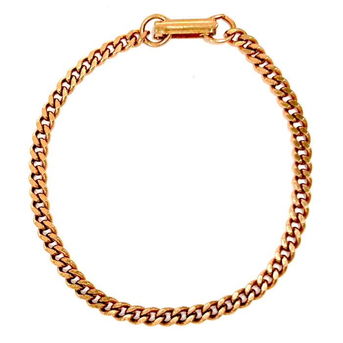 Solid Copper Chain Link Bracelet for Women Dainty Jewelry Slim Gift Size 7 7/8"